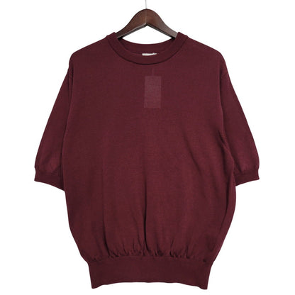 【中古美品】【メンズ】 BLANC YM ブランワイエム WIDE KNIT T-SHIRT BL-26S-KT ワイドニットTシャツ 140-260530-as-14-izu サイズ：S カラー：BURGUNDY 万代Net店