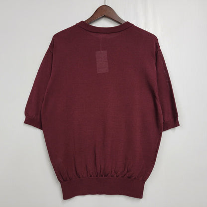 【中古美品】【メンズ】 BLANC YM ブランワイエム WIDE KNIT T-SHIRT BL-26S-KT ワイドニットTシャツ 140-260530-as-14-izu サイズ：S カラー：BURGUNDY 万代Net店
