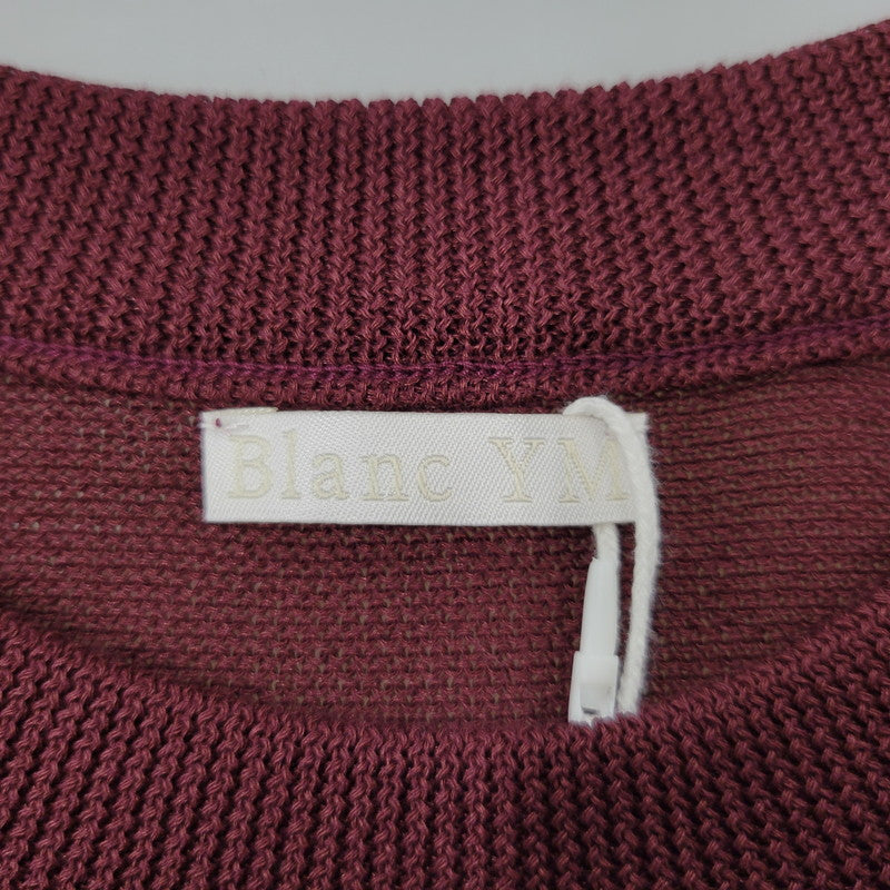 【中古美品】【メンズ】 BLANC YM ブランワイエム WIDE KNIT T-SHIRT BL-26S-KT ワイドニットTシャツ 140-260530-as-14-izu サイズ：S カラー：BURGUNDY 万代Net店