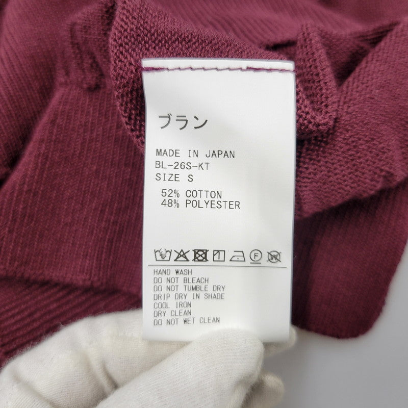 【中古美品】【メンズ】 BLANC YM ブランワイエム WIDE KNIT T-SHIRT BL-26S-KT ワイドニットTシャツ 140-260530-as-14-izu サイズ：S カラー：BURGUNDY 万代Net店