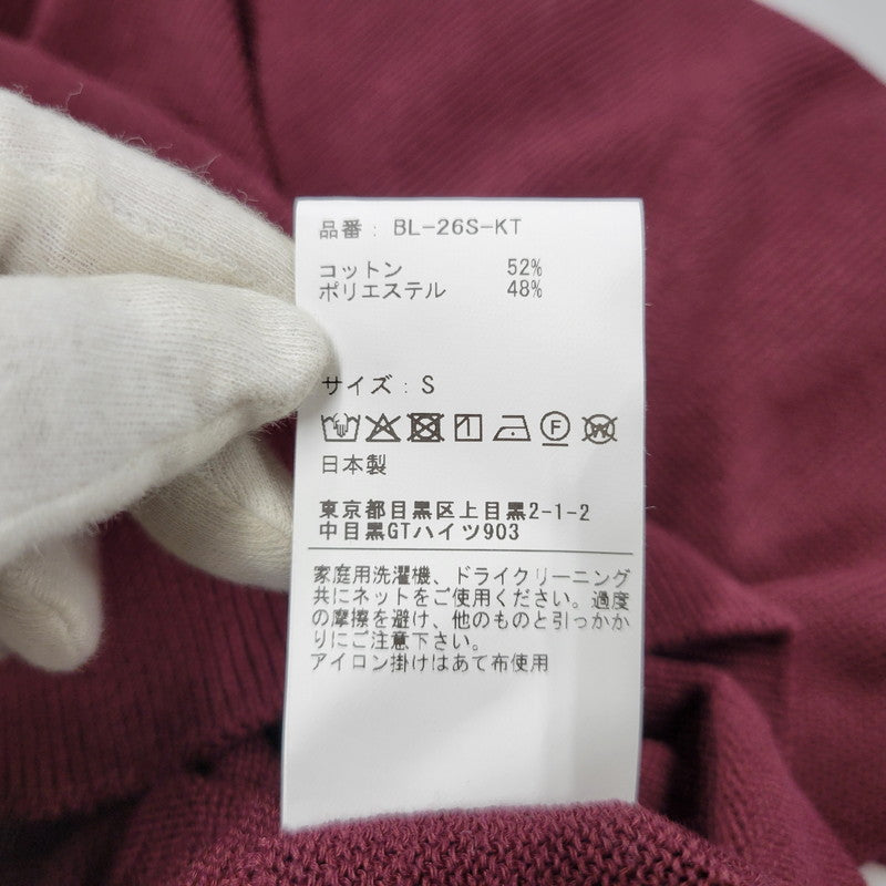【中古美品】【メンズ】 BLANC YM ブランワイエム WIDE KNIT T-SHIRT BL-26S-KT ワイドニットTシャツ 140-260530-as-14-izu サイズ：S カラー：BURGUNDY 万代Net店
