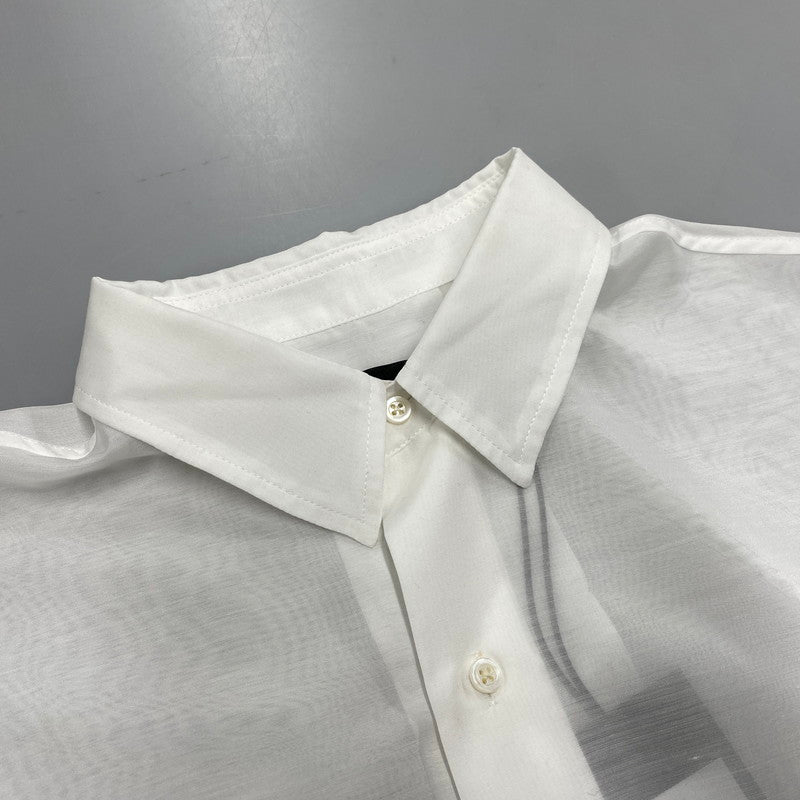 【中古美品】【メンズ】 JUHA ユハ 10230704-4 SHEER LIGHT SS SHIRT シアー ライト ショートスリーブ シャツ トップス 半袖 140-260529-cs-09-izu サイズ：4 カラー：ホワイト 万代Net店