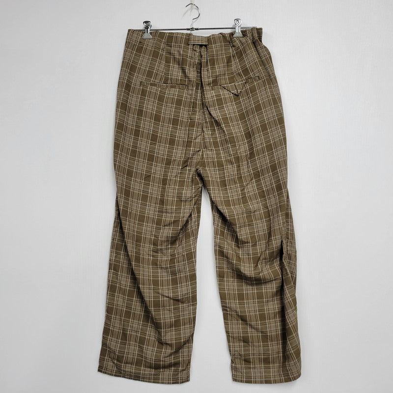 【中古美品】【メンズ】 ANCELLM アンセルム AGING CHECK BELT-LESS SLACKS ANC-PT104 チェック ベルトレス スラックス パンツ 151-260530-as-10-izu サイズ：1 カラー：GREEN 万代Net店