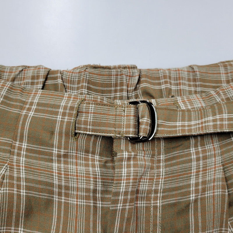 【中古美品】【メンズ】 ANCELLM アンセルム AGING CHECK BELT-LESS SLACKS ANC-PT104 チェック ベルトレス スラックス パンツ 151-260530-as-10-izu サイズ：1 カラー：GREEN 万代Net店
