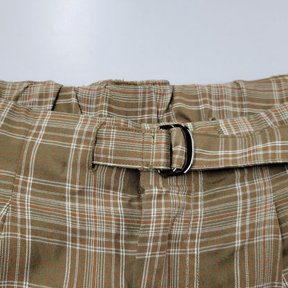 【中古美品】【メンズ】 ANCELLM アンセルム AGING CHECK BELT-LESS SLACKS ANC-PT104 チェック ベルトレス スラックス パンツ 151-260530-as-10-izu サイズ：1 カラー：GREEN 万代Net店