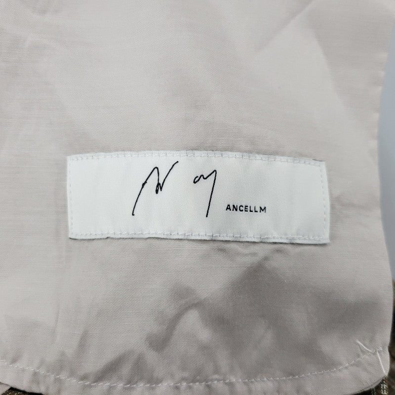 【中古美品】【メンズ】 ANCELLM アンセルム AGING CHECK BELT-LESS SLACKS ANC-PT104 チェック ベルトレス スラックス パンツ 151-260530-as-10-izu サイズ：1 カラー：GREEN 万代Net店