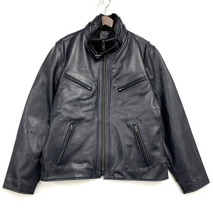 【中古品】【メンズ】 LIUGOO LEATHERS リューグーレザーズ QUILTING LINER LEATHER JACKET キルティング ライナー レザー ジャケット アウター 147-260530-kh-15-izu サイズ：LL カラー：ネイビー 万代Net店