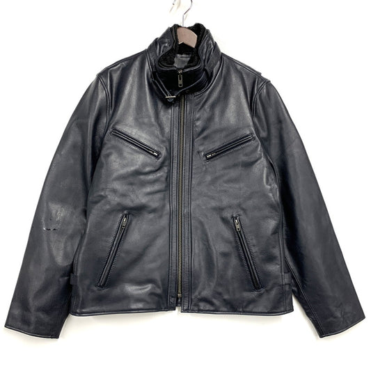 【中古品】【メンズ】 LIUGOO LEATHERS リューグーレザーズ QUILTING LINER LEATHER JACKET キルティング ライナー レザー ジャケット アウター 147-260530-kh-15-izu サイズ：LL カラー：ネイビー 万代Net店