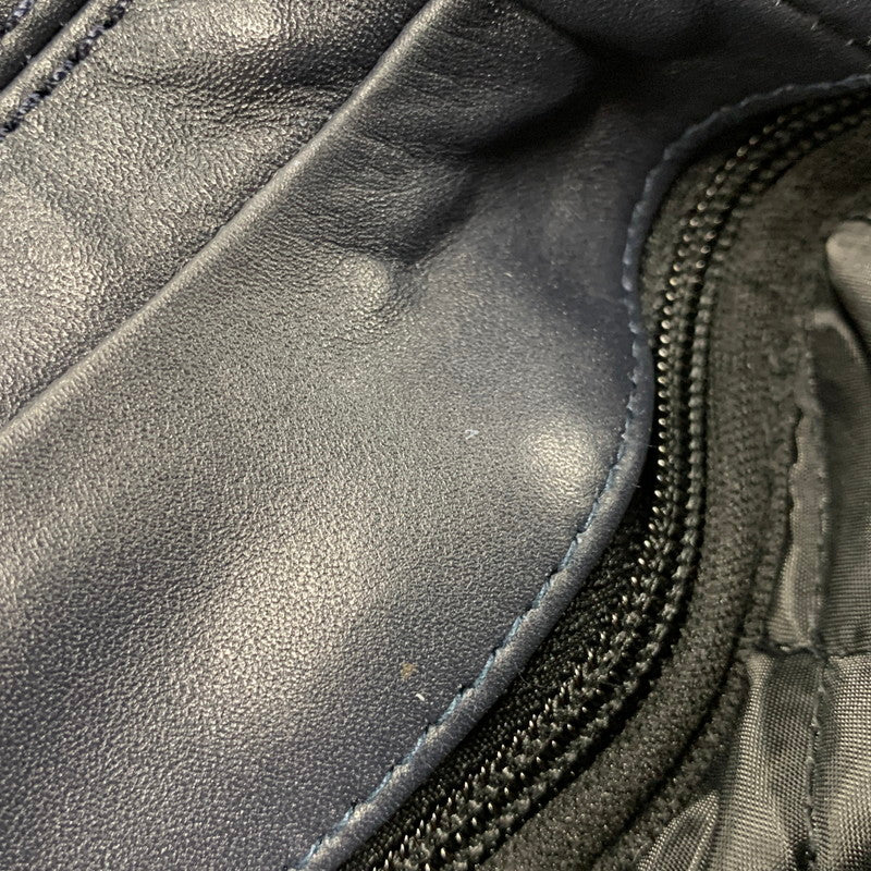 【中古品】【メンズ】 LIUGOO LEATHERS リューグーレザーズ QUILTING LINER LEATHER JACKET キルティング ライナー レザー ジャケット アウター 147-260530-kh-15-izu サイズ：LL カラー：ネイビー 万代Net店