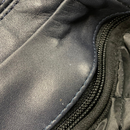 【中古品】【メンズ】 LIUGOO LEATHERS リューグーレザーズ QUILTING LINER LEATHER JACKET キルティング ライナー レザー ジャケット アウター 147-260530-kh-15-izu サイズ：LL カラー：ネイビー 万代Net店