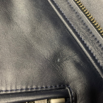 【中古品】【メンズ】 LIUGOO LEATHERS リューグーレザーズ QUILTING LINER LEATHER JACKET キルティング ライナー レザー ジャケット アウター 147-260530-kh-15-izu サイズ：LL カラー：ネイビー 万代Net店