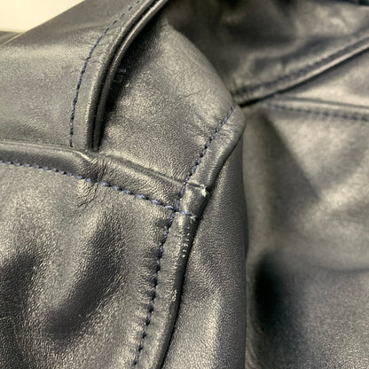 【中古品】【メンズ】 LIUGOO LEATHERS リューグーレザーズ QUILTING LINER LEATHER JACKET キルティング ライナー レザー ジャケット アウター 147-260530-kh-15-izu サイズ：LL カラー：ネイビー 万代Net店