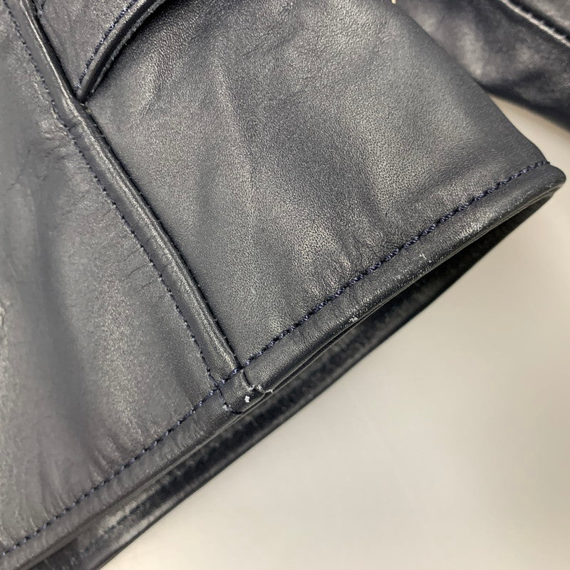 【中古品】【メンズ】 LIUGOO LEATHERS リューグーレザーズ QUILTING LINER LEATHER JACKET キルティング ライナー レザー ジャケット アウター 147-260530-kh-15-izu サイズ：LL カラー：ネイビー 万代Net店