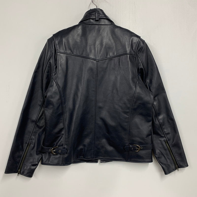 【中古品】【メンズ】 LIUGOO LEATHERS リューグーレザーズ QUILTING LINER LEATHER JACKET キルティング ライナー レザー ジャケット アウター 147-260530-kh-15-izu サイズ：LL カラー：ネイビー 万代Net店