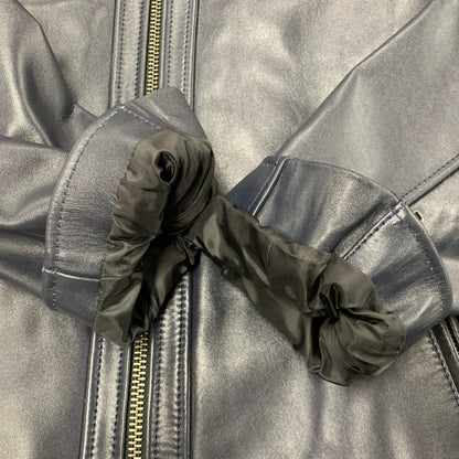 【中古品】【メンズ】 LIUGOO LEATHERS リューグーレザーズ QUILTING LINER LEATHER JACKET キルティング ライナー レザー ジャケット アウター 147-260530-kh-15-izu サイズ：LL カラー：ネイビー 万代Net店