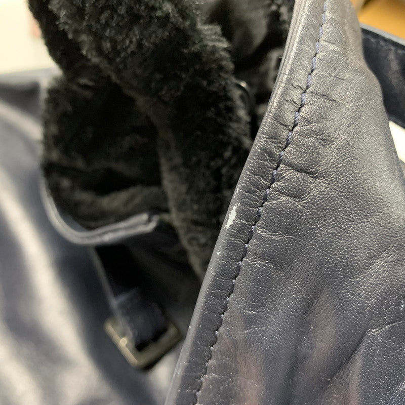 【中古品】【メンズ】 LIUGOO LEATHERS リューグーレザーズ QUILTING LINER LEATHER JACKET キルティング ライナー レザー ジャケット アウター 147-260530-kh-15-izu サイズ：LL カラー：ネイビー 万代Net店