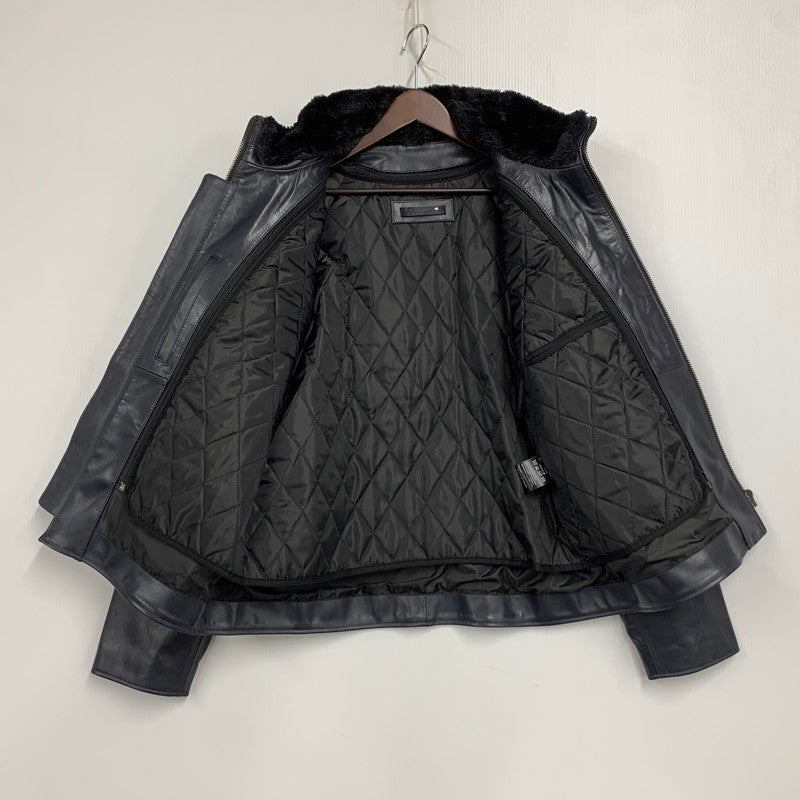 【中古品】【メンズ】 LIUGOO LEATHERS リューグーレザーズ QUILTING LINER LEATHER JACKET キルティング ライナー レザー ジャケット アウター 147-260530-kh-15-izu サイズ：LL カラー：ネイビー 万代Net店