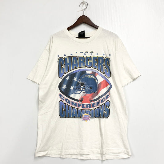 【中古品】【メンズ】 GIANT ジャイアント USA製 1994 SUPER BOWL SAN DIEGO CHARGERS TEE サンディエゴ チャージャーズ Tシャツ トップス 半袖 146-260731-cs-21-izu サイズ：XL カラー：ホワイト 万代Net店