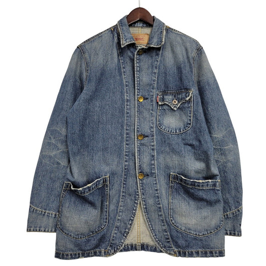 【中古品】【メンズ】 Levi's リーバイス DENIM COVERALL 70802 デニム カバーオール ジャケット 146-260601-as-09-izu サイズ：L カラー：インディゴ 万代Net店