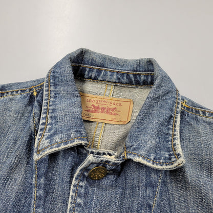 【中古品】【メンズ】 Levi's リーバイス DENIM COVERALL 70802 デニム カバーオール ジャケット 146-260601-as-09-izu サイズ：L カラー：インディゴ 万代Net店