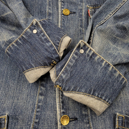 【中古品】【メンズ】 Levi's リーバイス DENIM COVERALL 70802 デニム カバーオール ジャケット 146-260601-as-09-izu サイズ：L カラー：インディゴ 万代Net店