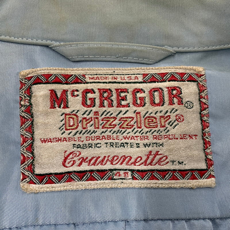 【現状渡し品】【メンズ】 MCGREGOR マックレガー IDEAL ZIP アイディール ジップ USA製 60S JACKET ジャケット アウター 146-260531-ya-07-izu サイズ：40 カラー：ライトブルー 万代Net店
