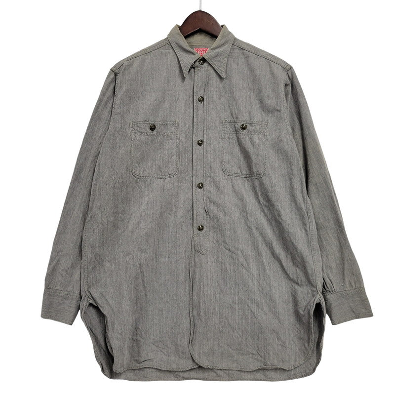 【中古品】【メンズ】 THE EIGHT HOUR UNION エイトアワーユニオン WORK SHIRT ワークシャツ 長袖 146-260602-as-28-izu サイズ：15-15 1/2 カラー：グレー 万代Net店