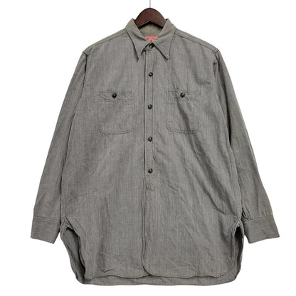 【中古品】【メンズ】 THE EIGHT HOUR UNION エイトアワーユニオン WORK SHIRT ワークシャツ 長袖 146-260602-as-28-izu サイズ：15-15 1/2 カラー：グレー 万代Net店