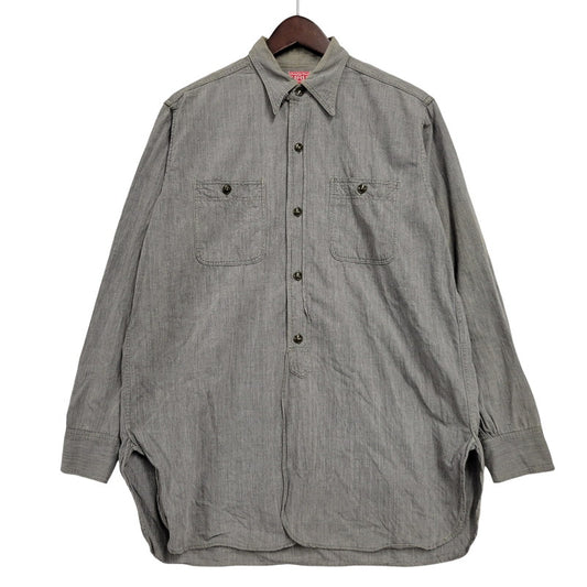 【中古品】【メンズ】 THE EIGHT HOUR UNION エイトアワーユニオン WORK SHIRT ワークシャツ 長袖 146-260602-as-28-izu サイズ：15-15 1/2 カラー：グレー 万代Net店