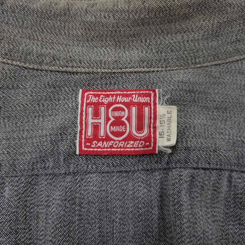 【中古品】【メンズ】 THE EIGHT HOUR UNION エイトアワーユニオン WORK SHIRT ワークシャツ 長袖 146-260602-as-28-izu サイズ：15-15 1/2 カラー：グレー 万代Net店