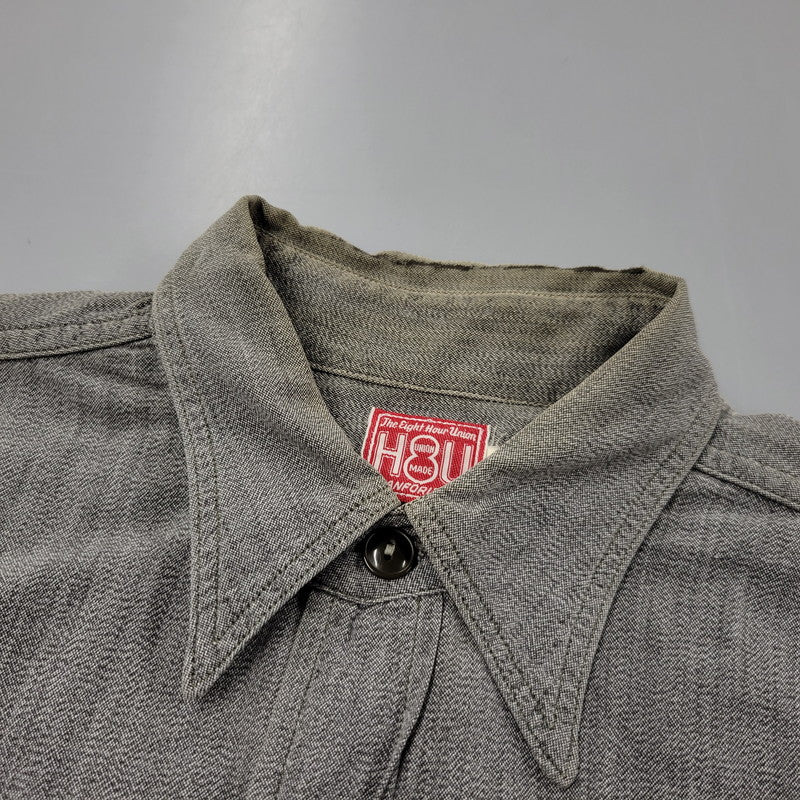 【中古品】【メンズ】 THE EIGHT HOUR UNION エイトアワーユニオン WORK SHIRT ワークシャツ 長袖 146-260602-as-28-izu サイズ：15-15 1/2 カラー：グレー 万代Net店