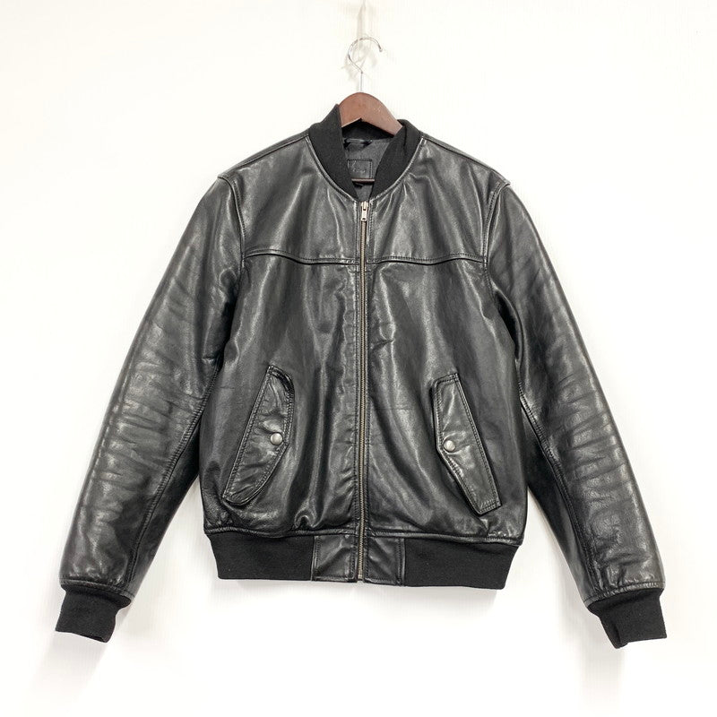 【中古品】【メンズ】 GAP ギャップ FA14 COW LEATHER BOMBER JACKET カウ レザー ボンバー ジャケット アウター 147-260531-ya-10-izu サイズ：M カラー：BLACK 万代Net店