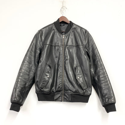 【中古品】【メンズ】 GAP ギャップ FA14 COW LEATHER BOMBER JACKET カウ レザー ボンバー ジャケット アウター 147-260531-ya-10-izu サイズ：M カラー：BLACK 万代Net店