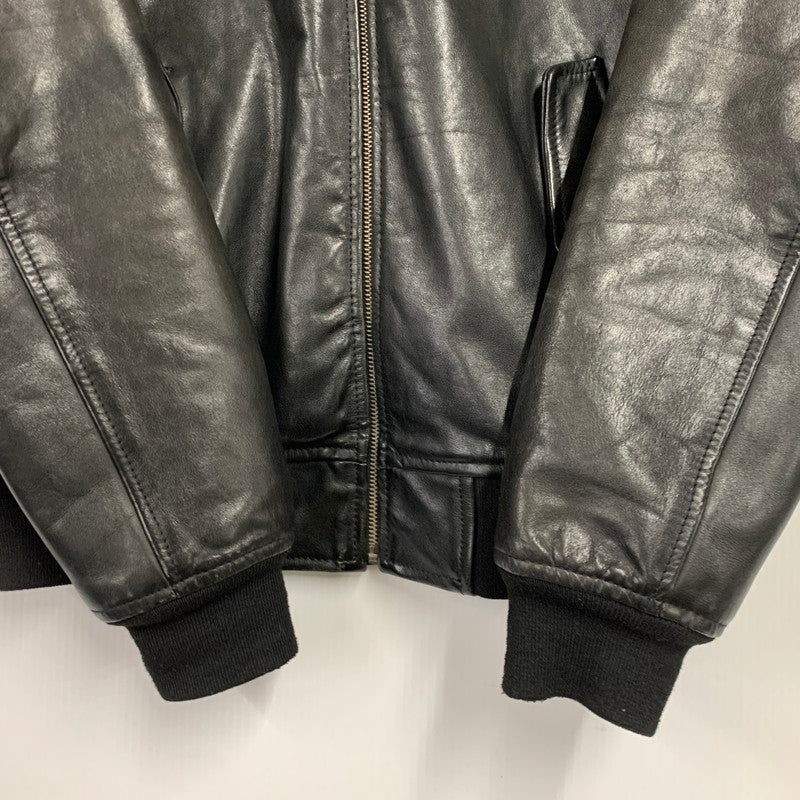 【中古品】【メンズ】 GAP ギャップ FA14 COW LEATHER BOMBER JACKET カウ レザー ボンバー ジャケット アウター 147-260531-ya-10-izu サイズ：M カラー：BLACK 万代Net店