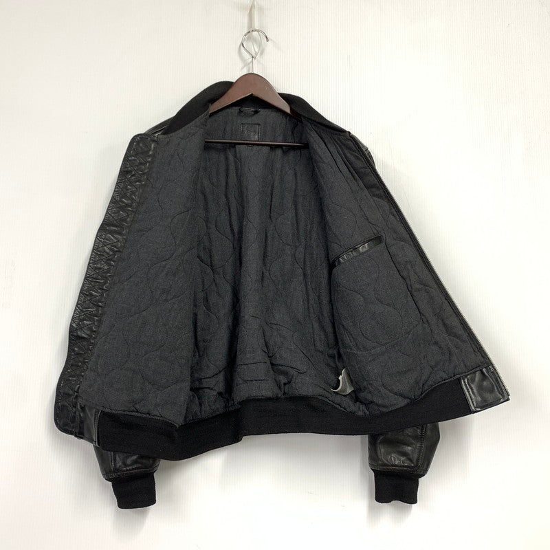 【中古品】【メンズ】 GAP ギャップ FA14 COW LEATHER BOMBER JACKET カウ レザー ボンバー ジャケット アウター 147-260531-ya-10-izu サイズ：M カラー：BLACK 万代Net店