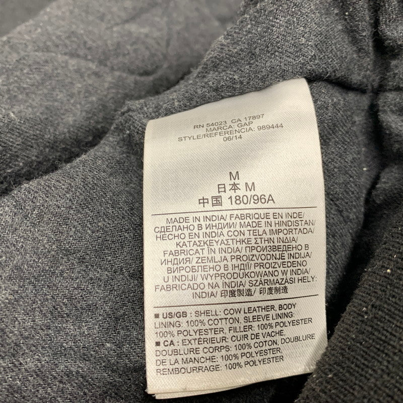【中古品】【メンズ】 GAP ギャップ FA14 COW LEATHER BOMBER JACKET カウ レザー ボンバー ジャケット アウター 147-260531-ya-10-izu サイズ：M カラー：BLACK 万代Net店
