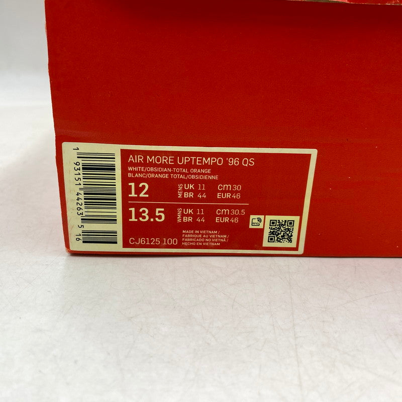 【中古品】【メンズ】 NIKE ナイキ AIR MORE UPTEMPO '96 QS CJ6125-100 エア モア アップテンポ '96 QS スニーカー 靴 160-260602-as-05-izu サイズ：30cm カラー：WHITE/OBSIDIAN-TOTAL ORANGE 万代Net店