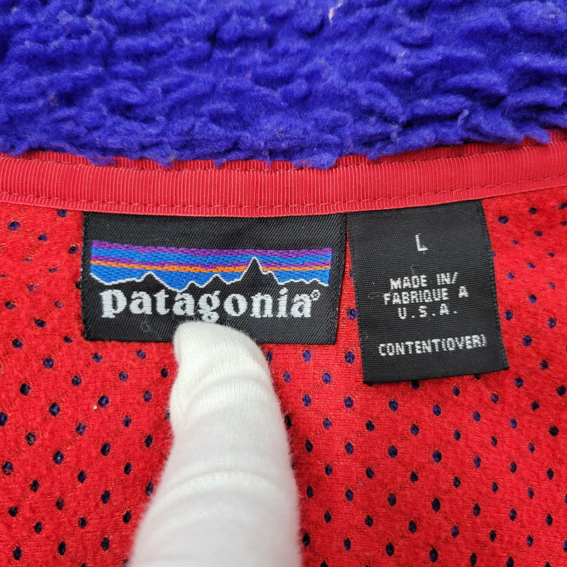 【現状渡し品】【メンズ】 patagonia パタゴニア CLASSIC RETRO CARDIGAN クラシックレトロカーディガン USA製 144-260601-as-14-izu サイズ：L カラー：ブルー×レッド 万代Net店