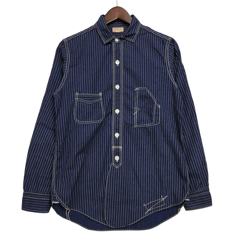 【中古品】【メンズ】 FREEWHEELERS フリーホイーラーズ TRACKWALKER SHIRT トラックウォーカー シャツ 長袖 145-260601-as-08-izu サイズ：14 カラー：ネイビー 万代Net店