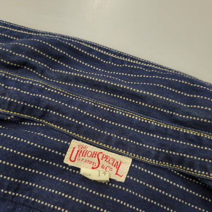 【中古品】【メンズ】 FREEWHEELERS フリーホイーラーズ TRACKWALKER SHIRT トラックウォーカー シャツ 長袖 145-260601-as-08-izu サイズ：14 カラー：ネイビー 万代Net店
