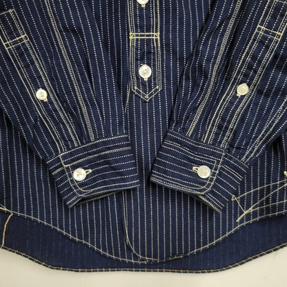 【中古品】【メンズ】 FREEWHEELERS フリーホイーラーズ TRACKWALKER SHIRT トラックウォーカー シャツ 長袖 145-260601-as-08-izu サイズ：14 カラー：ネイビー 万代Net店