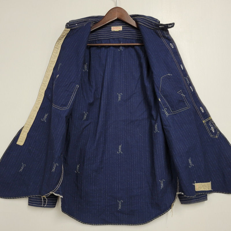 【中古品】【メンズ】 FREEWHEELERS フリーホイーラーズ TRACKWALKER SHIRT トラックウォーカー シャツ 長袖 145-260601-as-08-izu サイズ：14 カラー：ネイビー 万代Net店