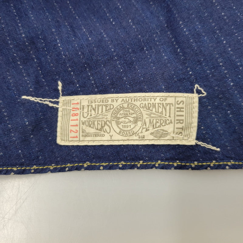 【中古品】【メンズ】 FREEWHEELERS フリーホイーラーズ TRACKWALKER SHIRT トラックウォーカー シャツ 長袖 145-260601-as-08-izu サイズ：14 カラー：ネイビー 万代Net店