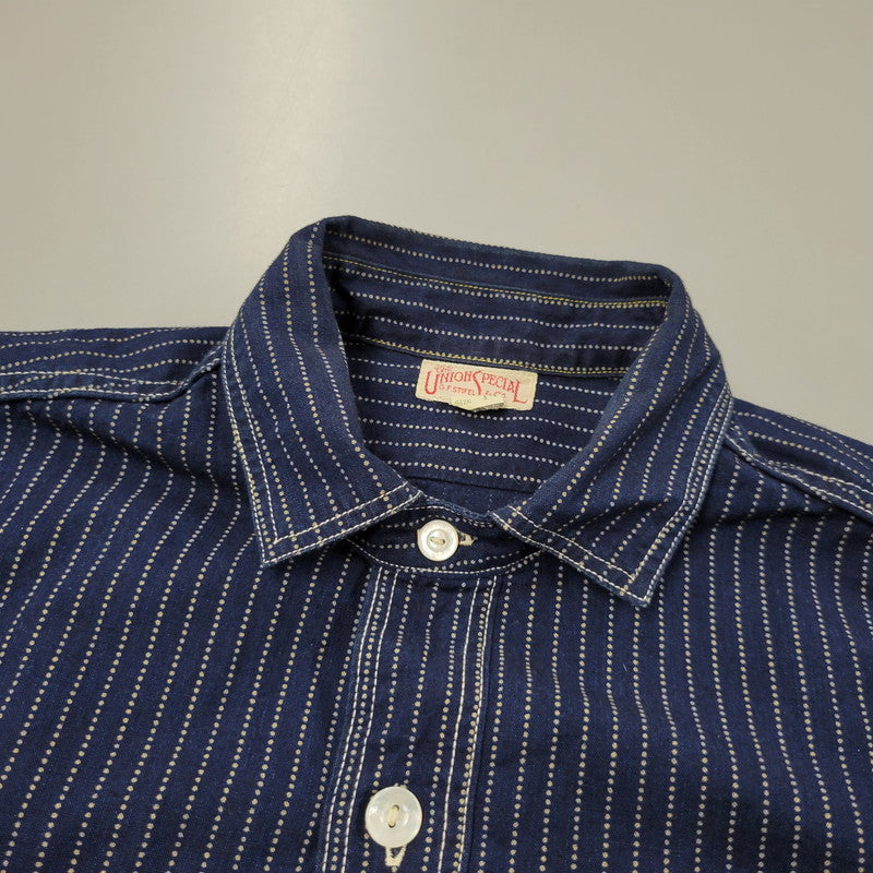 【中古品】【メンズ】 FREEWHEELERS フリーホイーラーズ TRACKWALKER SHIRT トラックウォーカー シャツ 長袖 145-260601-as-08-izu サイズ：14 カラー：ネイビー 万代Net店