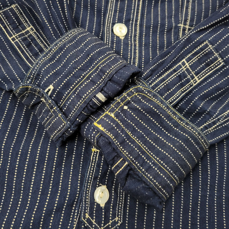 【中古品】【メンズ】 FREEWHEELERS フリーホイーラーズ TRACKWALKER SHIRT トラックウォーカー シャツ 長袖 145-260601-as-08-izu サイズ：14 カラー：ネイビー 万代Net店