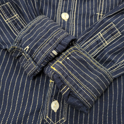 【中古品】【メンズ】 FREEWHEELERS フリーホイーラーズ TRACKWALKER SHIRT トラックウォーカー シャツ 長袖 145-260601-as-08-izu サイズ：14 カラー：ネイビー 万代Net店