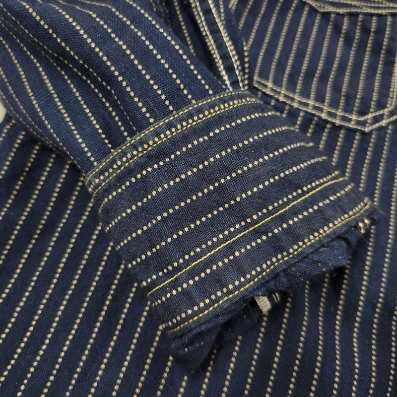 【中古品】【メンズ】 FREEWHEELERS フリーホイーラーズ TRACKWALKER SHIRT トラックウォーカー シャツ 長袖 145-260601-as-08-izu サイズ：14 カラー：ネイビー 万代Net店