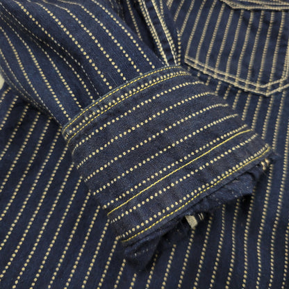 【中古品】【メンズ】 FREEWHEELERS フリーホイーラーズ TRACKWALKER SHIRT トラックウォーカー シャツ 長袖 145-260601-as-08-izu サイズ：14 カラー：ネイビー 万代Net店