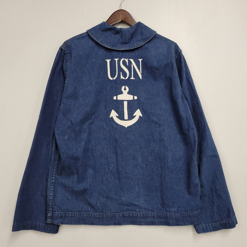 【中古品】【メンズ】 The REAL McCOY'S ザリアルマッコイズ USN STENCIL SHAWL COLLAR DENIM COVERALL JACKET ステンシル ショールカラー デニム カバーオール ジャケット 145-260601-as-11-izu サイズ：38 カラー：インディゴ 万代Net店