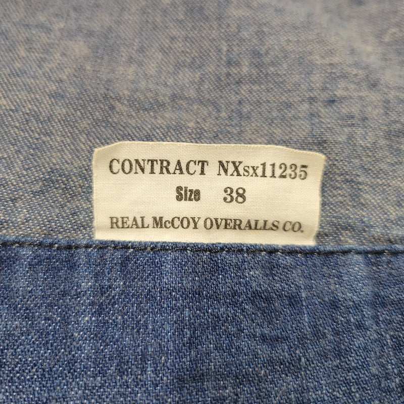 【中古品】【メンズ】 The REAL McCOY'S ザリアルマッコイズ USN STENCIL SHAWL COLLAR DENIM COVERALL JACKET ステンシル ショールカラー デニム カバーオール ジャケット 145-260601-as-11-izu サイズ：38 カラー：インディゴ 万代Net店